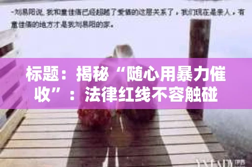 标题:揭秘“随心用暴力催收”:法律红线不容触碰 标题:揭秘“随心用暴力催收”:法律红线不容触碰
