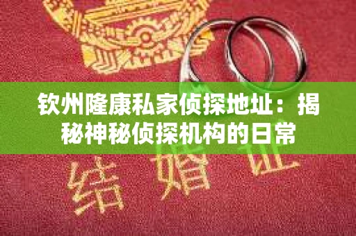 钦州隆康私家侦探地址：揭秘神秘侦探机构的日常