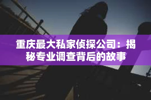 重庆最大私家侦探公司：揭秘专业调查背后的故事