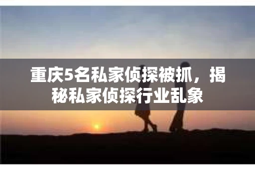 重庆5名私家侦探被抓,揭秘私家侦探行业乱象 重庆5名私家侦探被抓,揭秘私家侦探行业乱象