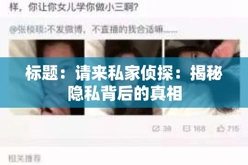 标题：请来私家侦探：揭秘隐私背后的真相