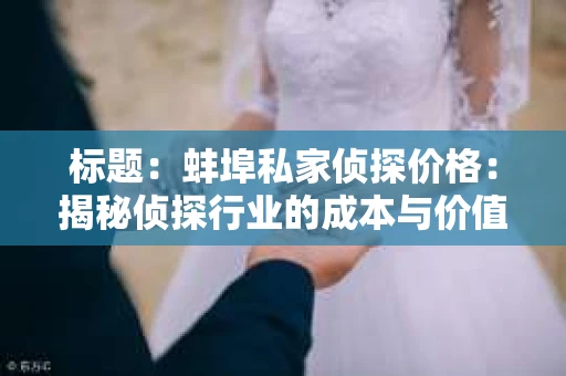 标题：蚌埠私家侦探价格：揭秘侦探行业的成本与价值