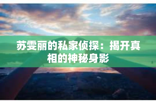 苏雯丽的私家侦探：揭开真相的神秘身影