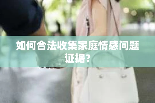 如何合法收集家庭情感问题证据？
